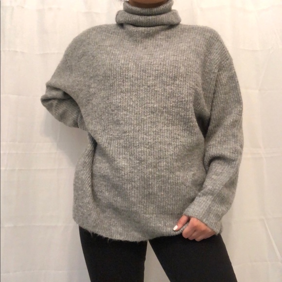 h&m grey knit turtleneck sweater - Picture 2 of 4